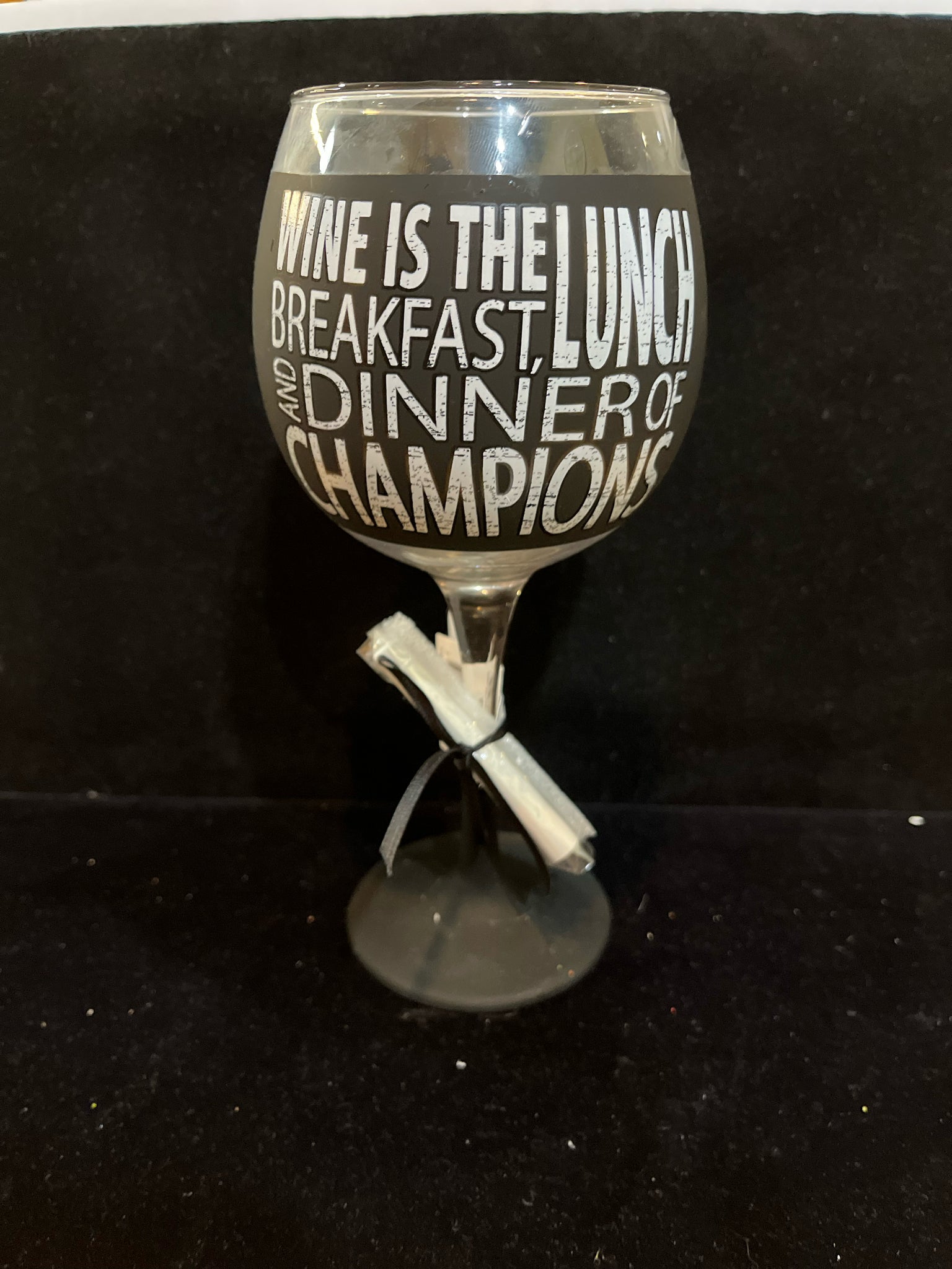 NWT Mudpie “Wine is the breakfast, lunch,…” Wine Glass