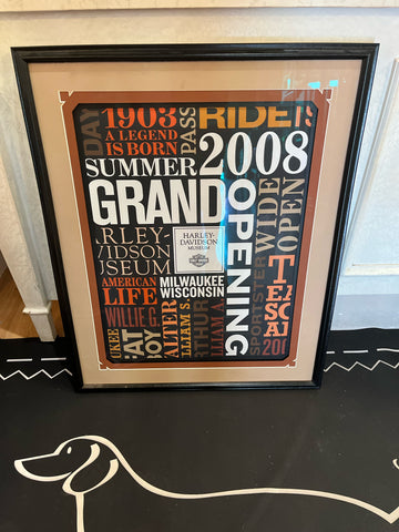 Framed Harley-Davidson Limited Editon Grand Opening Poster Art