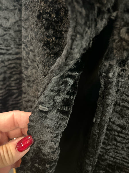alice + olivia Black Faux Fur Coat