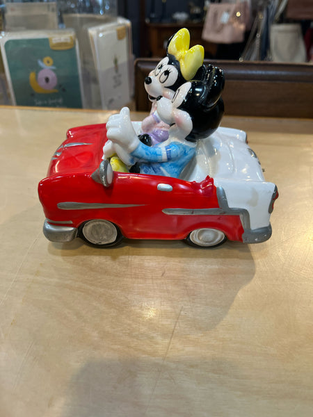 Vintage Disney Mickey & Minnie Red Car Music Box