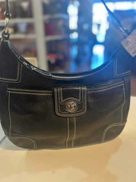 Coach Black Leather Shoulder Handbag