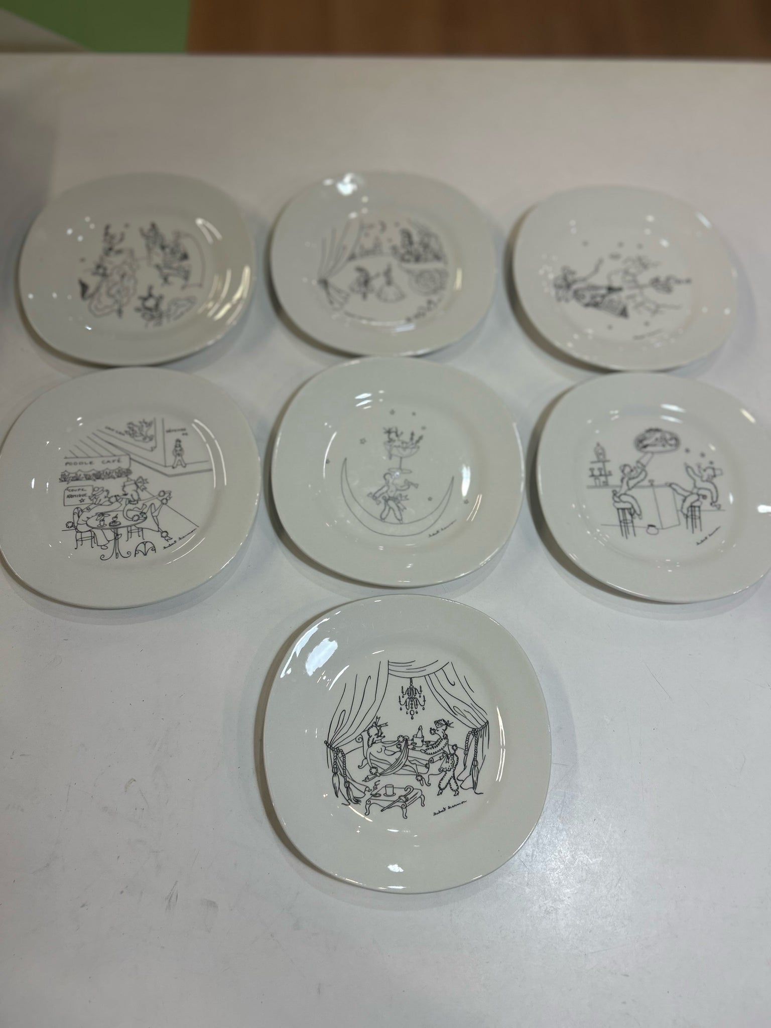 Vintage Poodlemania Hubert Harmon Atlas Decorative Plate Set