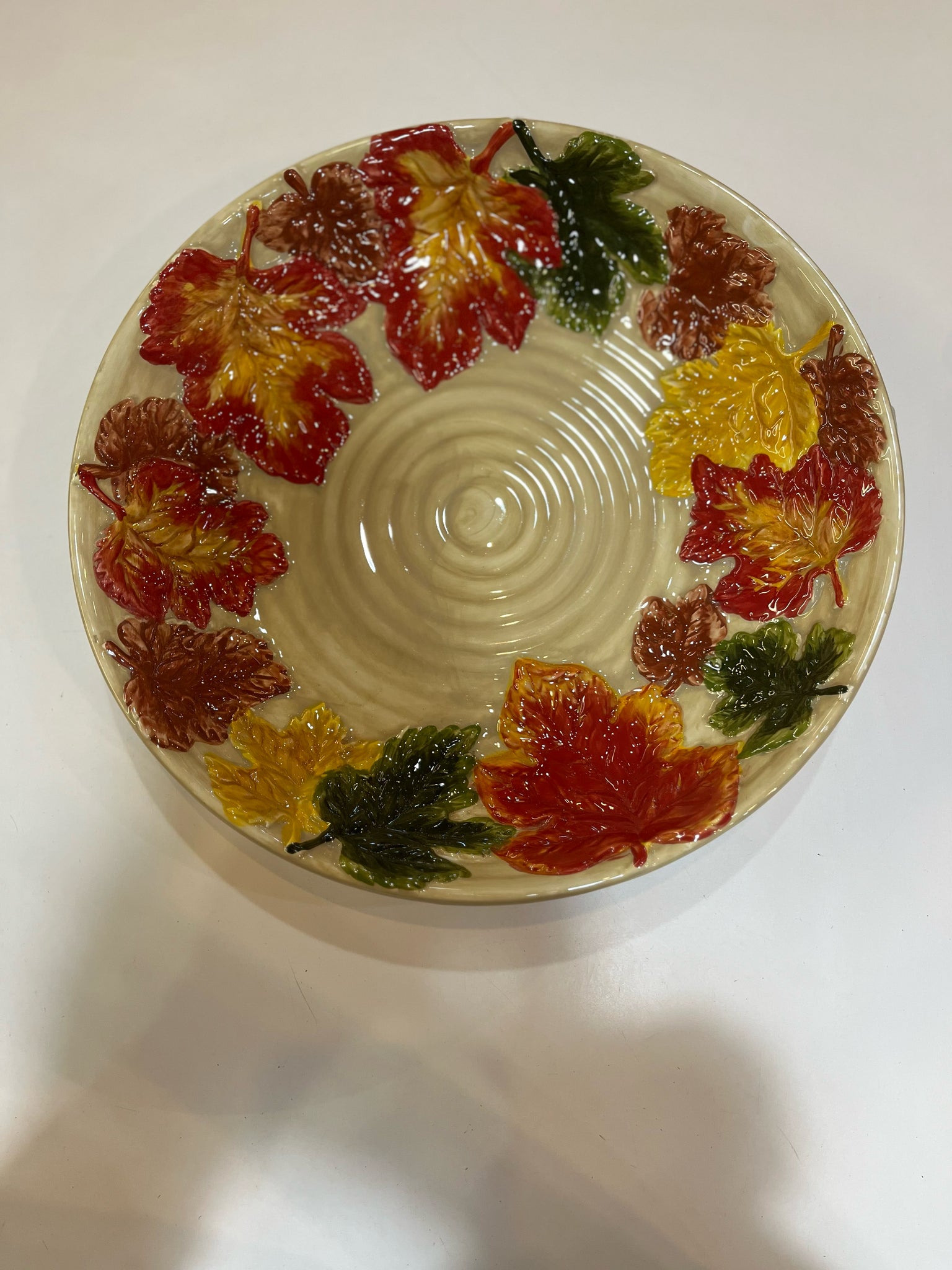 Roscher & Co. Fall Leaf Border Round Serving Bowl