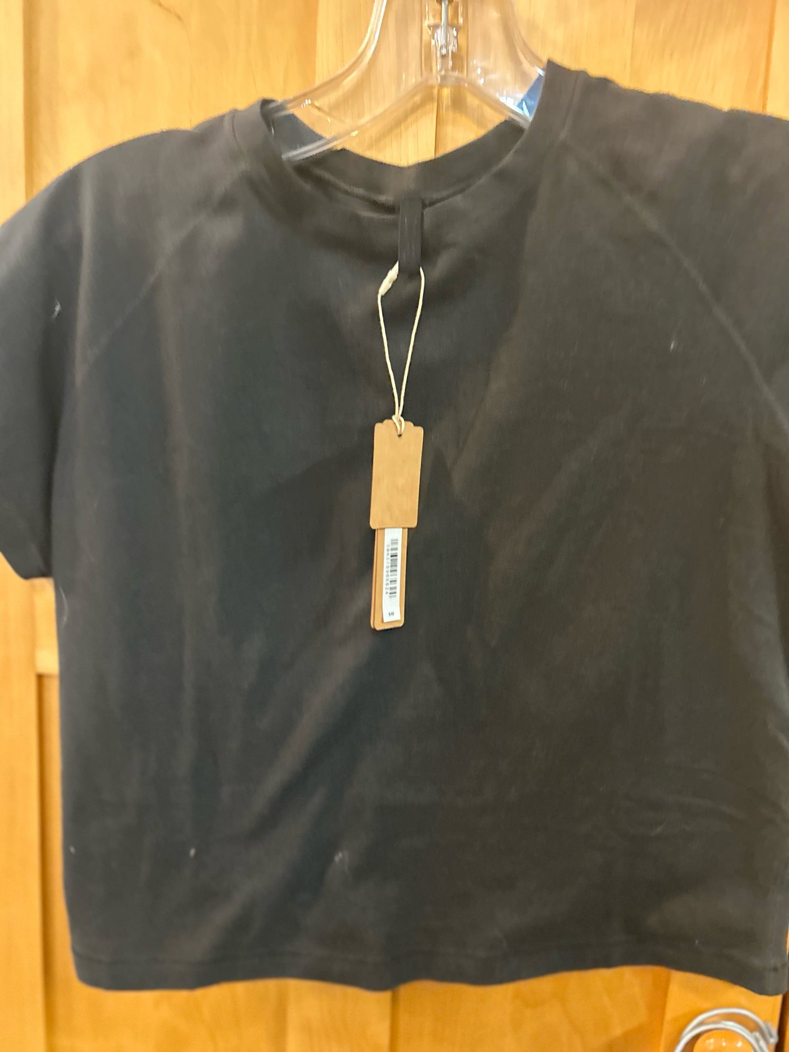 NWT Skims Black "Vintage Cropped Raglan" T-Shirt