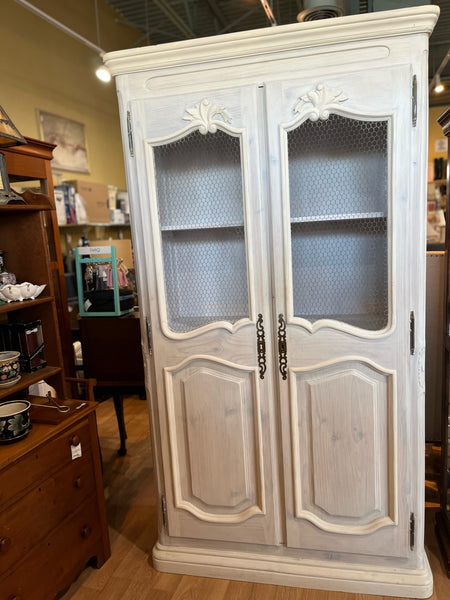 White Washed Wood Armoire