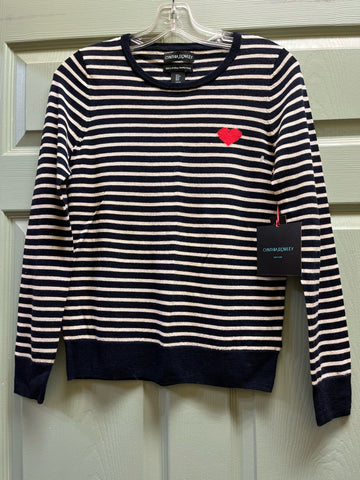 NWT Cynthia Rowley Navy Stripe Sweater