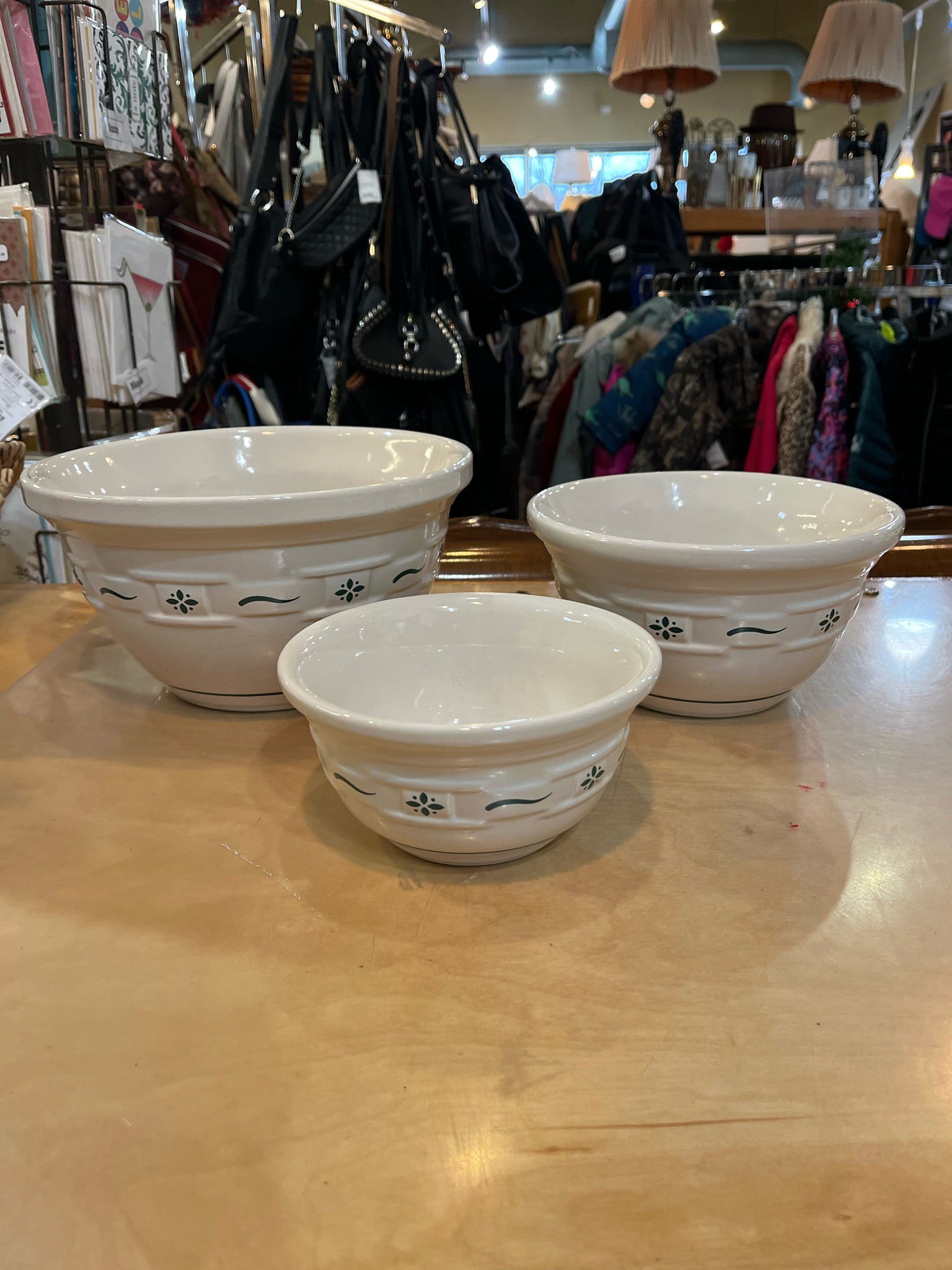 Longaberger Set of 3 Mixing Bowls