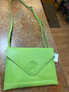 NWT Rowallan Green Leather Clutch Handbag