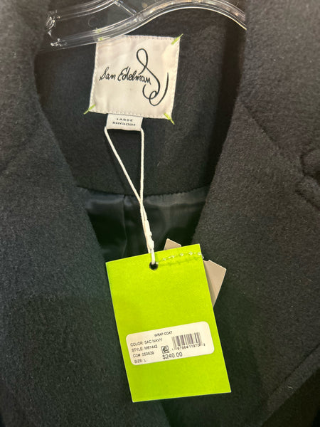 NWT Sam Edelman Navy “Wrap” Coat