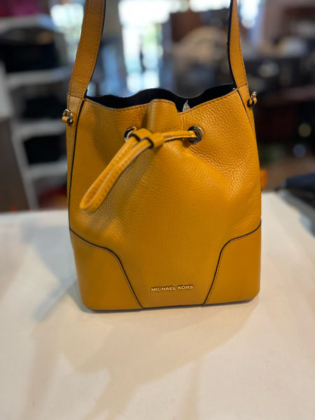 Michael Kors Mustard Draw String Crossbody
