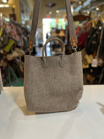 Lefrac Gray Wool Handbag