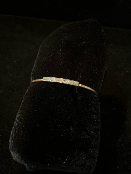 Pave Diamond 14k over SS cuff