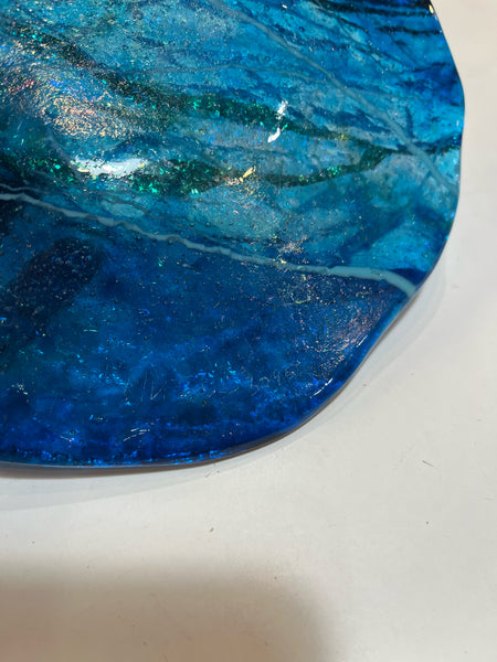 “Aqua” by Marian Fieldson Glass & 22k Gold Plate