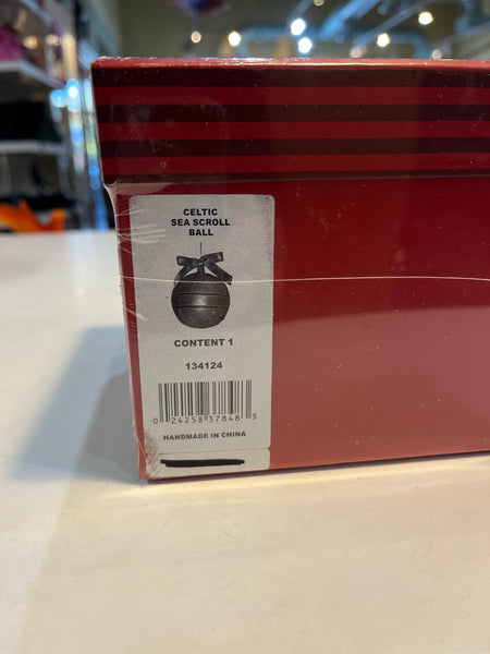 NIB Waterford Holiday Heirlooms "Celtic Sea Scroll Ball" Ornament