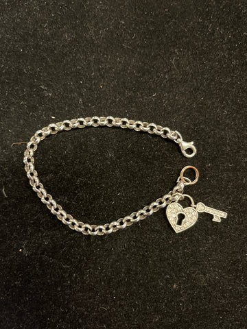 Heart & Key Charm Bracelet