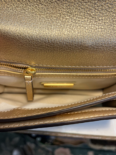 Tory Burch Gold "McGraw Flat" Crossbody