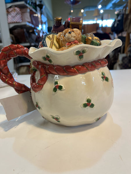 Fitz & Floyd “Old World Santa’s Bag of Toys” Teapot