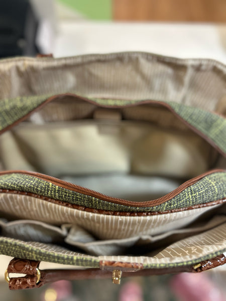 Samantha Brown Green Tweed Travel Bag