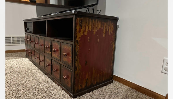 Pottery Barn Red Console Table