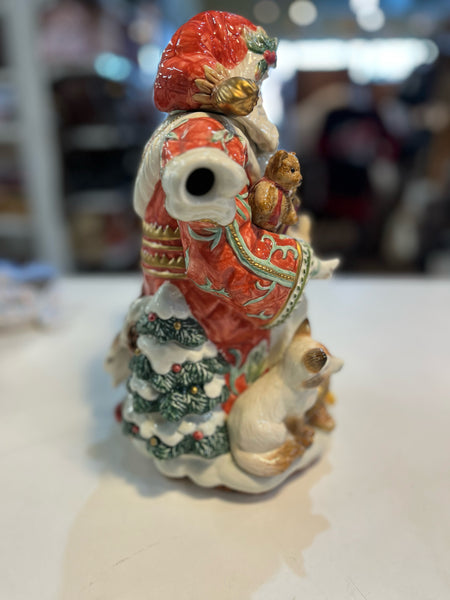 Fitz & Floyd "Enchanted Holiday" Santa Teapot