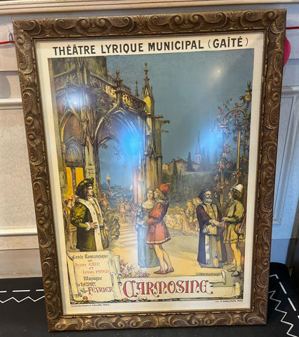 Framed Vikke Van de Bergh French Lithograph