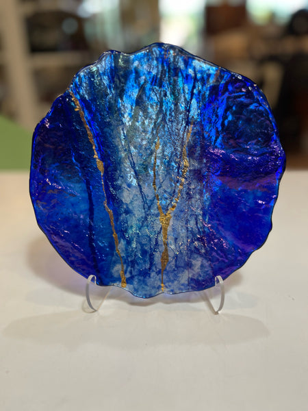 “Cobalt” by Marian Fieldson Glass & 22k Gold Plate