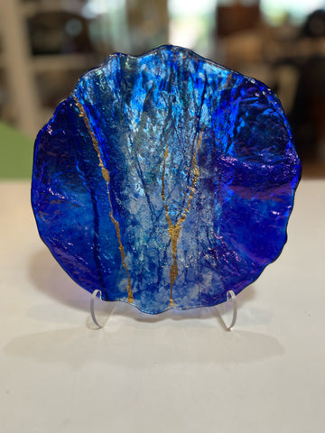 “Cobalt” by Marian Fieldson Glass & 22k Gold Plate