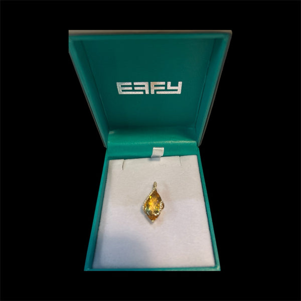 Effy Citrine & Diamond Pendant
