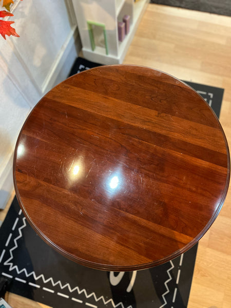 Ethan Allen "Georgian Court Round Cherry Pedestal" Table