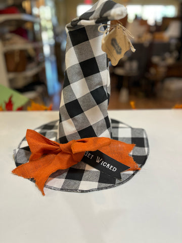 NWT Mudpie "Get Wicked" Plaid Hat