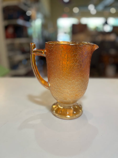 Vintage Jennette Marigold Crackle Pitcher