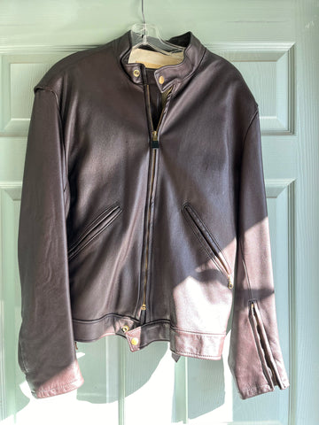 Brown Deer Leather Moto Jacket