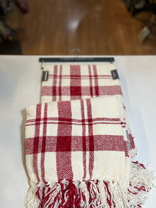 NWT Vince Camuto Red & White Plaid Blanket