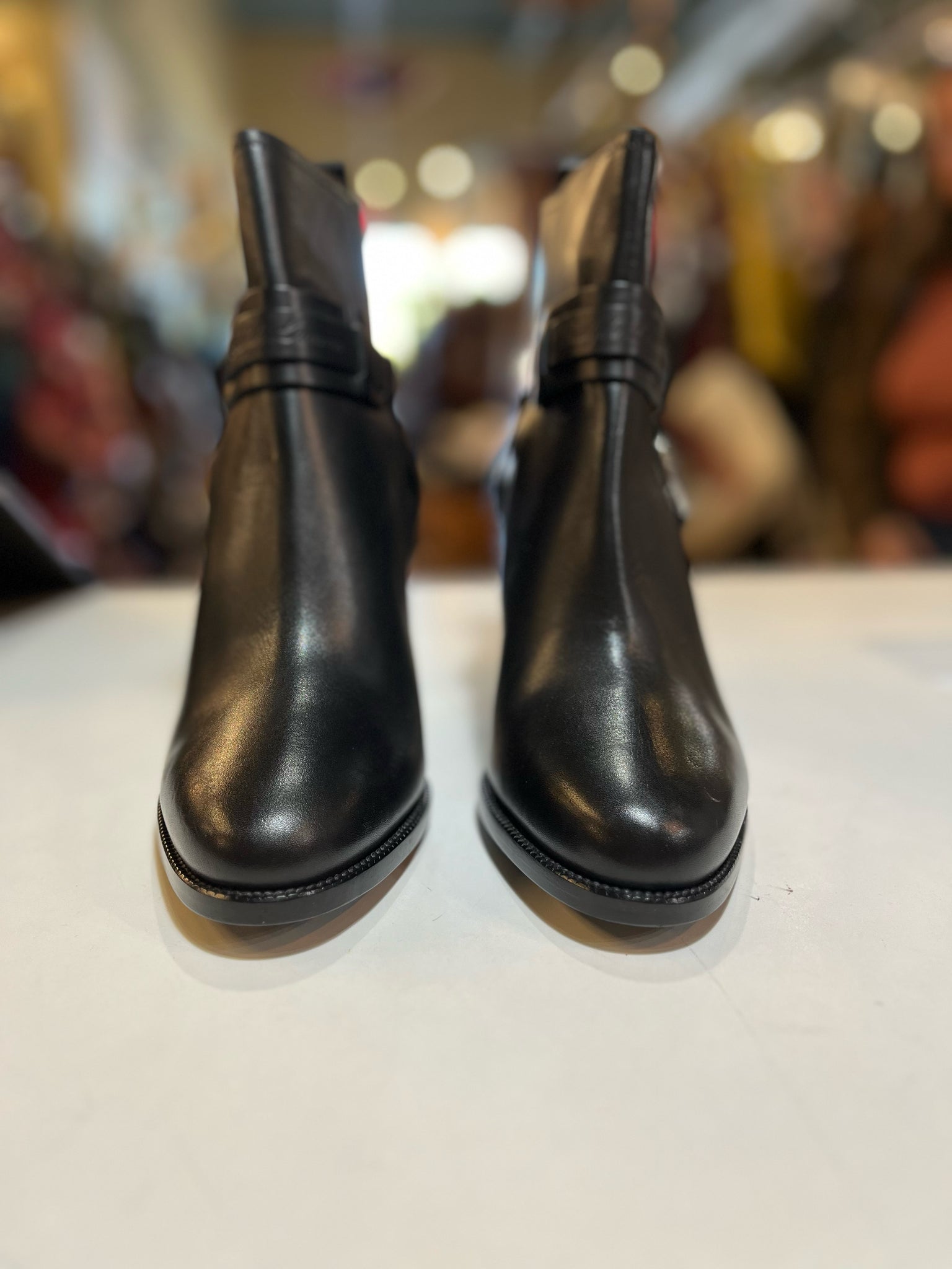 Ralph Lauren Black Leather Heel Boots