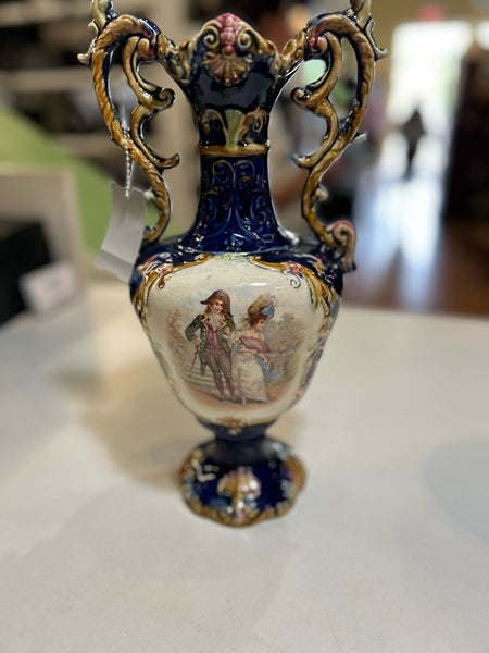 Antique Dark Blue Porcelain Vase