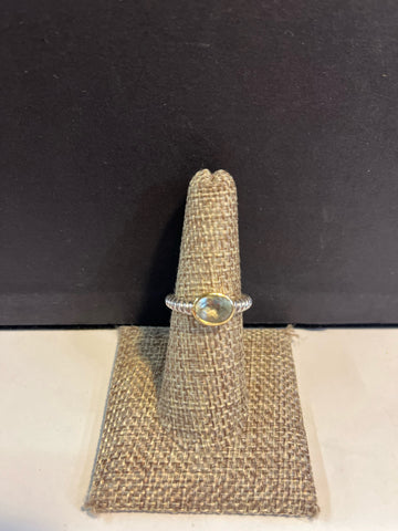 18k & Sterling Silver Blue Stone Ring