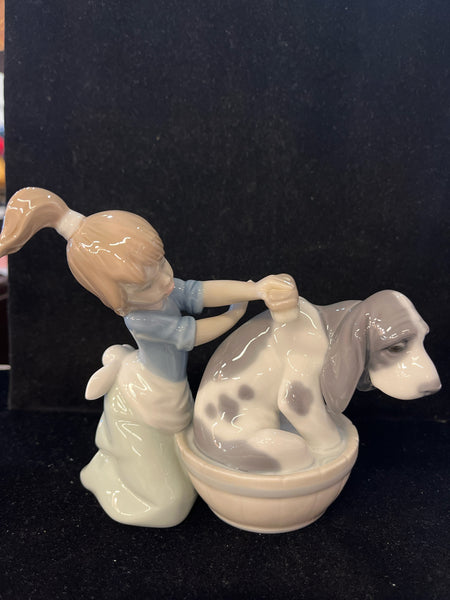 Lladro "Bashful Bather Dog" Figurine