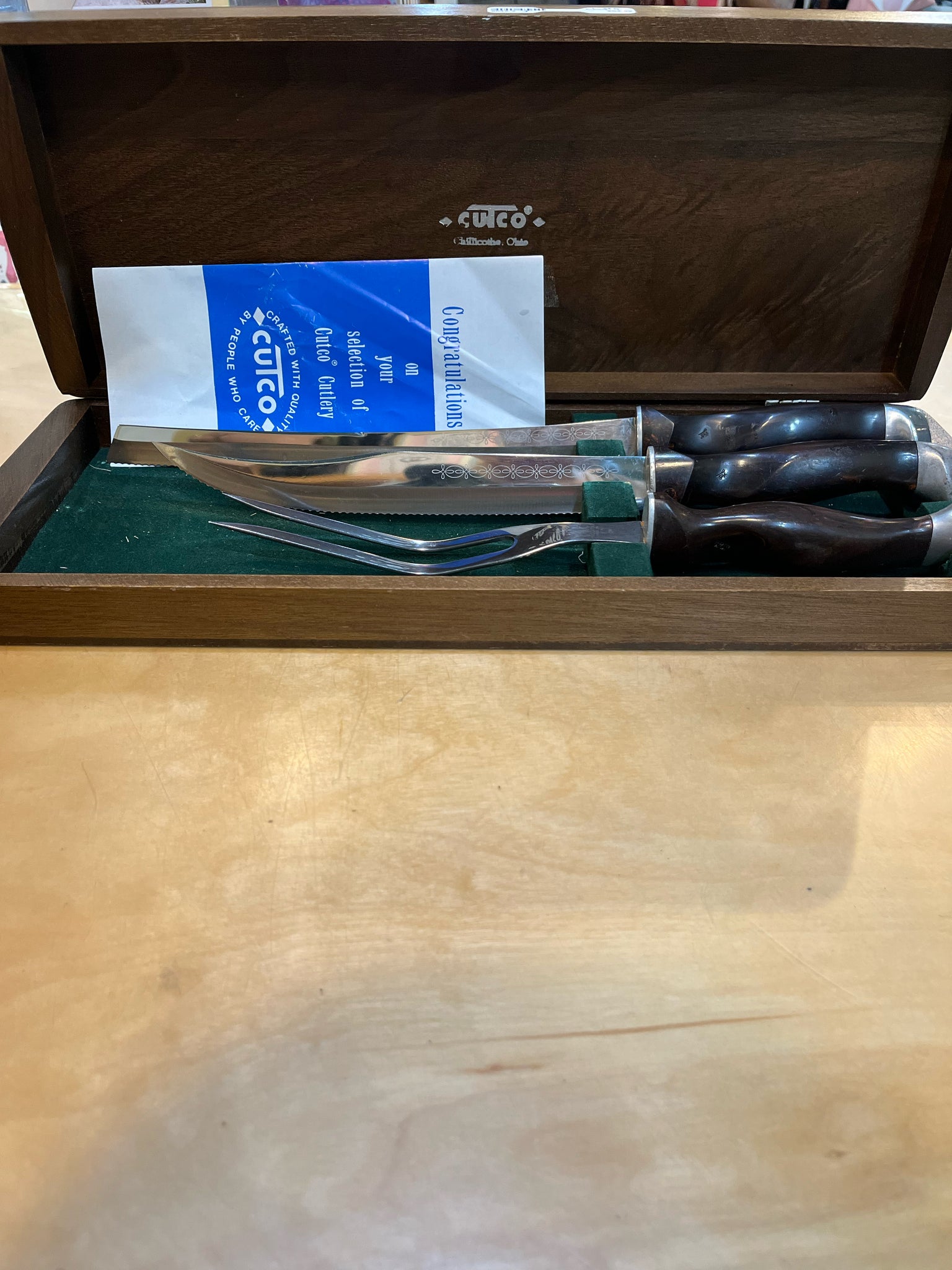 Vintage Cutco 3 Piece Carving Set
