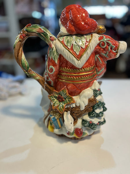 Fitz & Floyd "Enchanted Holiday" Santa Teapot