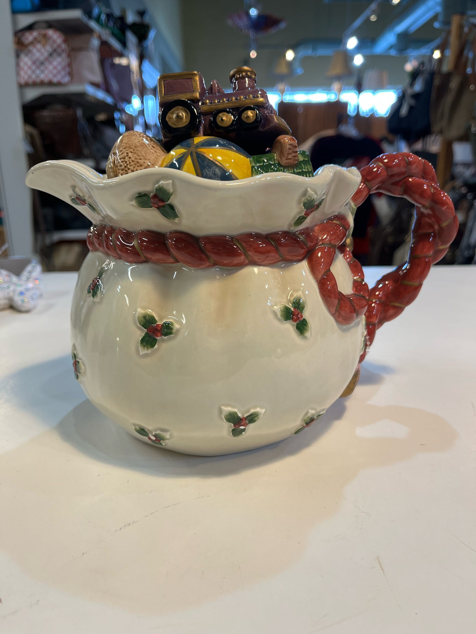 Fitz & Floyd “Old World Santa’s Bag of Toys” Teapot