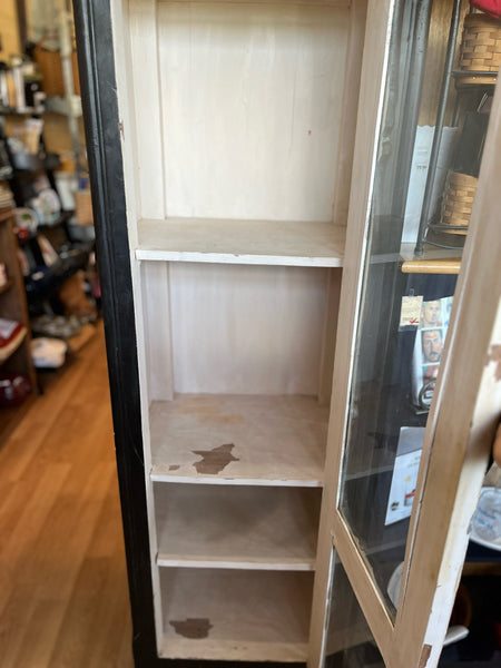 Nadeau Tall Black Glass Door Cabinet