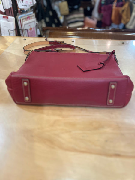 Dooney & Bourke Raspberry Pebble Leather Crossbody Handbag