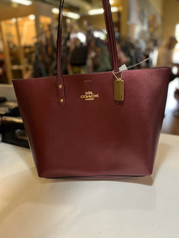 Coach Metallic Burgundy Handbag