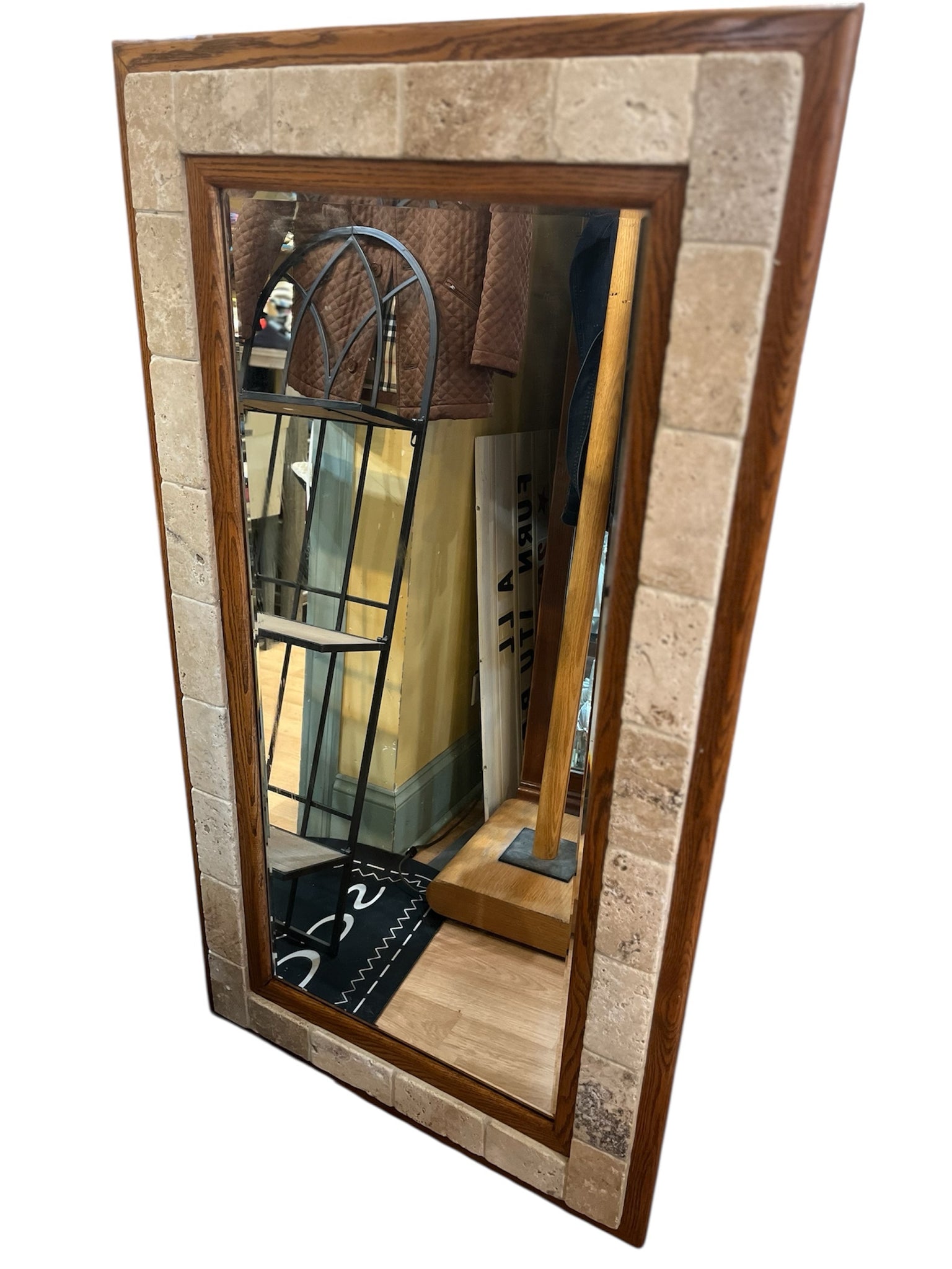 Wood & Stone Rectangle Mirror