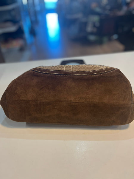 Vintage Coach "Jacquard Soho Signature Brown" Handbag