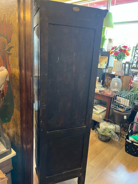 Nadeau Tall Black Glass Door Cabinet