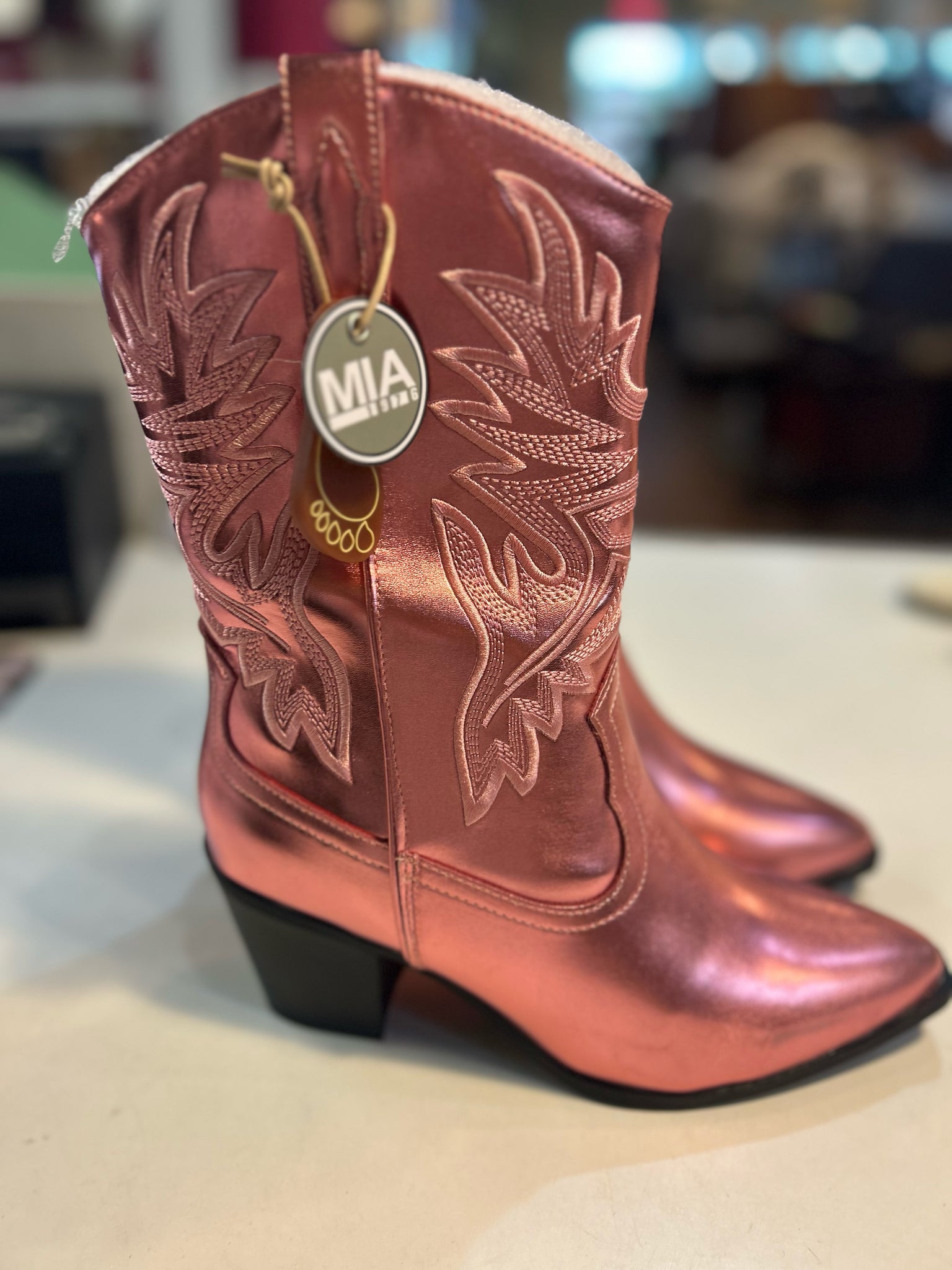 Mia Metallic Cowboy Boots
