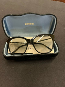 GUCCI Gold & Black Sunglasses