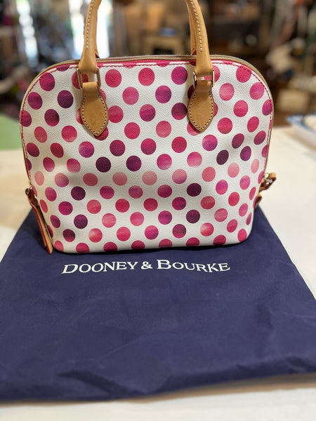 Dooney & Bourke Pink Polka Dot Satchel Handbag