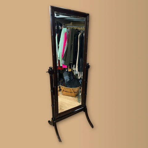 Dark Brown Wood Floor Mirror